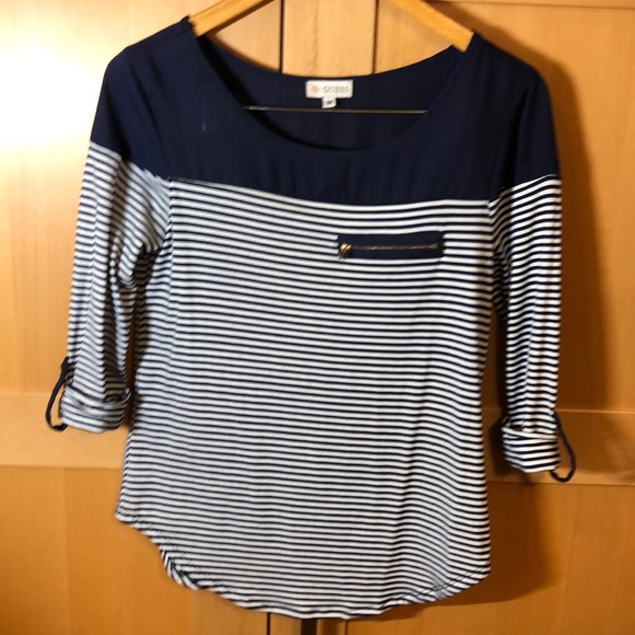 Guess Tops - Guess Knit and Chiffon Top - Medium